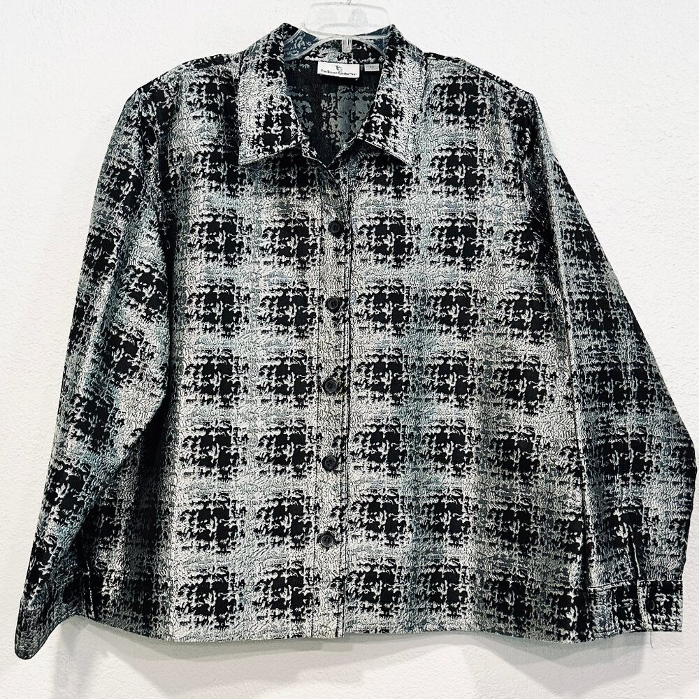 The Travel Collection 2X Heavy Shirt / Lightweight Jacket Silver Black Textured